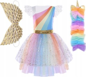 STRÓJ KOSTIUM JEDNOROŻEC UNICORN PONY SKRZYDŁA RÓG L 8