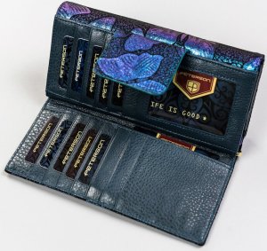 Peterson Duży portfel damski w motyle ze skóry naturalnej  Peterson NoSize 6