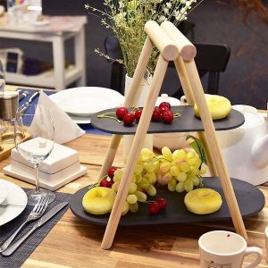 Orion Patera 2-poziomowa drewniana kamienna 41x24x38,5 cm 2