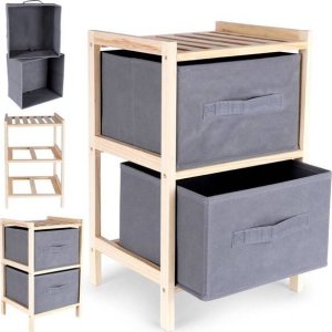 Vilde Szafka drewniana szara z dwoma szufladami 46 cm 8