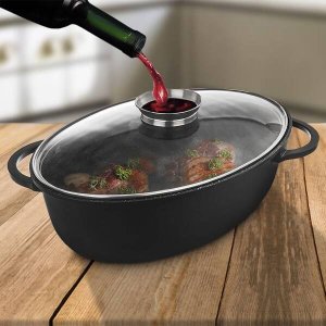 Orion Brytfanna granitowa / garnek z pokrywką szklaną 8 l GRANDE 2