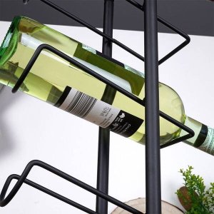 Vilde Stojak na wino metalowy czarny 6 butelek 27x13x84,5 cm 6
