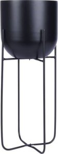 Vilde Osłonka na doniczkę na stojaku metalowa czarna 16,5x42 cm 3