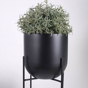 Vilde Osłonka na doniczkę na stojaku metalowa czarna 16,5x42 cm 4