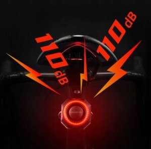 Kingseven Alarm rowerowy antykradzieżowy lampka tył tylna rowerowa dzwonek pilot K7 2