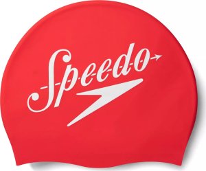 Speedo Czepek silikonowy Speedo SLOGAN PRT CAP AU speedo red/white 1