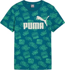 Puma Koszulka dla dzieci Puma ESS  MID 90s AOP Tee zielona 681875 22 140cm 1