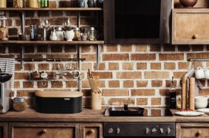 Chlebak Promis CZARNY CHLEBAK metalowy z BAMBUSOWA DESKA DO KROJENIA drewniana pokrywa 2