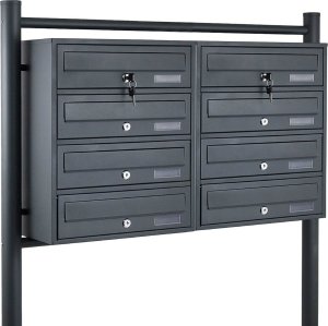 Bituxx SKRZYNKA POCZTOWA LOKATORSKA 2x4 GRAFITOWA STAL NIERDZEWNA 7