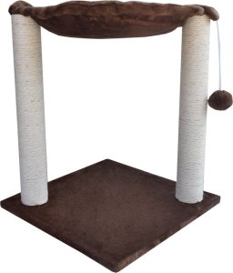 Bituxx Słupek Drapak/drzewko dla kota w kolorze brązowym legowisko na słupkach 3