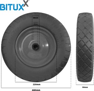 Bituxx Mocna Taczka Uniwersalna do ogrodu/na budowe 100L Ocynkowana misa ładowność do 250kg 8