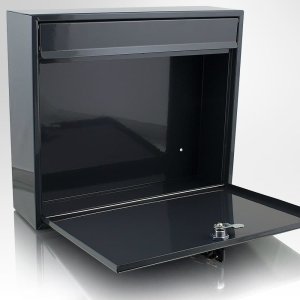 Bituxx Grafitowa Skrzynka pocztowa na listy naścienna solidna i odporna 2