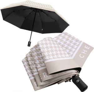 eCarla PARASOL UMBRELLA AUTOMAT PEPITKA KREMOWA PAR09WZ2 1