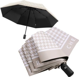 eCarla PARASOL UMBRELLA AUTOMAT PEPITKA KREMOWA PAR09WZ2 6