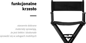 Activeshop Krzesło do makijażu składane alu czarne 11