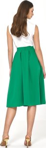 Nife Rozkloszowana zielona spódnica midi - SP69 (kolor zielony, rozmiar 36) 2