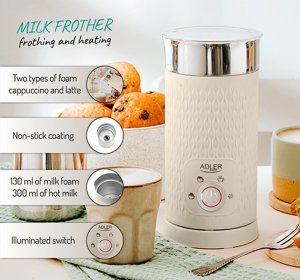 Spieniacz do mleka Adler Kremowy (AD 4495) 19