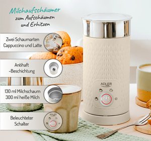 Spieniacz do mleka Adler Kremowy (AD 4495) 20