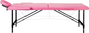 Activeshop Stół składany do masażu aluminiowy komfort Activ Fizjo 2 segmentowe róż czarne aluminium 2