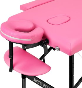 Activeshop Stół składany do masażu aluminiowy komfort Activ Fizjo 2 segmentowe róż czarne aluminium 3