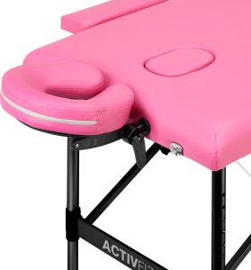 Activeshop Stół składany do masażu aluminiowy komfort Activ Fizjo 2 segmentowe róż czarne aluminium 4