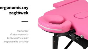 Activeshop Stół składany do masażu drewniany Komfort Activ Fizjo 2 segmentowe róż czarne drewno 19