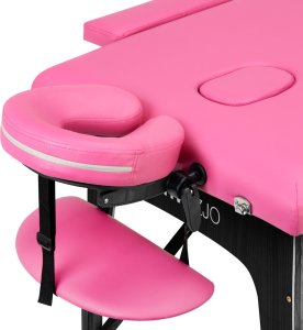 Activeshop Stół składany do masażu drewniany Komfort Activ Fizjo 2 segmentowe róż czarne drewno 3