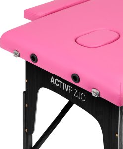 Activeshop Stół składany do masażu drewniany Komfort Activ Fizjo 2 segmentowe róż czarne drewno 5