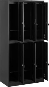 FROMM&STARCK Szafa skrytkowa metalowa socjalna zamykana na klucz - 6 skrytek 5