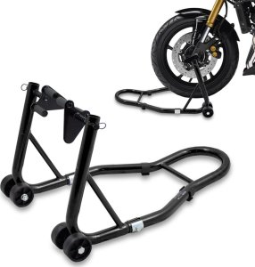 Bituxx Stojak motocyklowy podnośnik na motor uchwyt gumowy przednie koło 250kg 8