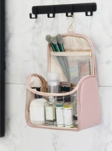 eCarla Kosmetyczka rozkładana elegancka kuferek pudrowy róż KS85 4