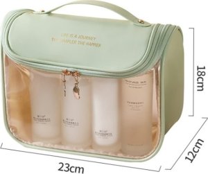 eCarla Kosmetyczka rozkładana elegancka kuferek pudrowy róż KS85 9