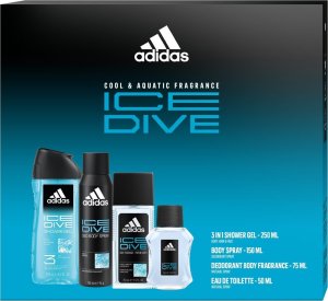 Coty ADIDAS Zestaw prezentowy Ice Dive (Dezodorant naturalny spray 75ml+Dezodorant spray 150ml+Żel pod prysznic 3w1+Woda toaletowa 50ml) 2