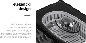 Activeshop Myjka ultradźwiękowa AD-3000 poj. 0,45 L 35W Czarna 11