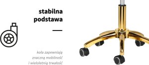Activeshop Taboret kosmetyczny AM-304G złoto czarny 11