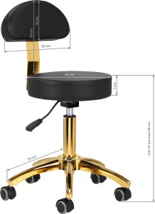 Activeshop Taboret kosmetyczny AM-304G złoto czarny 7