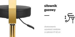 Activeshop Taboret kosmetyczny AM-304G złoto czarny 10