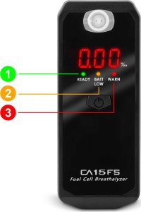 Alcofind Alkomat elektrochemiczny CA 15FS + ustniki 9