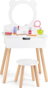 Viga Toys VIGA Duża Toaletka Drewniana Biała z Lustrem i Krzesełkiem 11