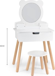 Viga Toys VIGA Duża Toaletka Drewniana Biała z Lustrem i Krzesełkiem 9