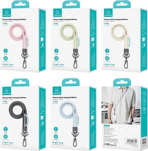 Usams USAMS Uniwersalna smycz do telefonu 1,2m czarny/black ZB282GS01 (US-ZB282) 13