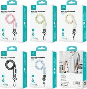 Usams USAMS Uniwersalna smycz do telefonu 1,2m czarny/black ZB282GS01 (US-ZB282) 22