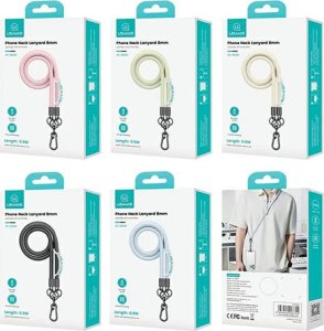 Usams USAMS Uniwersalna smycz do telefonu 1,2m czarny/black ZB282GS01 (US-ZB282) 9