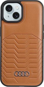 Audi Audi Synthetic Leather MagSafe iPhone 15 / 14 / 13 6.1" brązowy/brown hardcase AU-TPUPCMIP15-GT/D3-BN 1