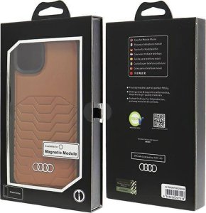 Audi Synthetic Leather MagSafe iPhone 15 Plus / 14 Plus 6.7" brązowy/brown hardcase AU-TPUPCMIP15M-GT/D3-BN 20