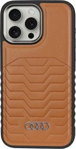 Audi Synthetic Leather MagSafe iPhone 15 Pro 6.1" brązowy/brown hardcase AU-TPUPCMIP15P-GT/D3-BN 14