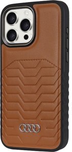 Audi Synthetic Leather MagSafe iPhone 15 Pro 6.1" brązowy/brown hardcase AU-TPUPCMIP15P-GT/D3-BN 2