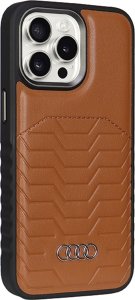Audi Synthetic Leather MagSafe iPhone 15 Pro 6.1" brązowy/brown hardcase AU-TPUPCMIP15P-GT/D3-BN 6