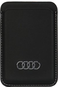 Audi Audi Synthetic Leather Wallet Card Slot czarny/black MagSafe AU-MSCH-Q3/D1-BK 1