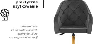Activeshop 4Rico fotel obrotowy QS-BL14G aksamit szary 11